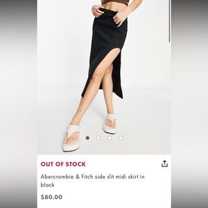 Abercrombie and fitch black midi side slit skirt